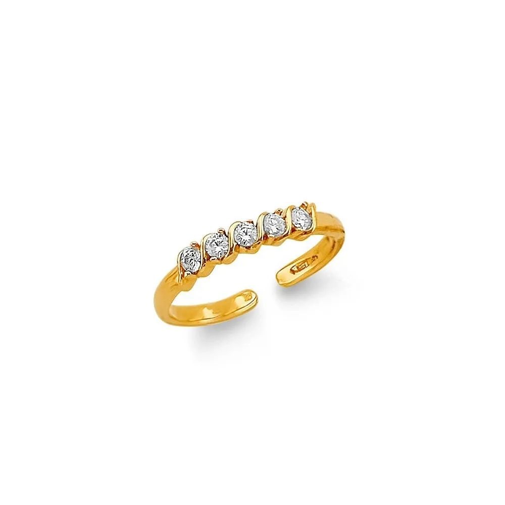 NEW 14K TWO TONE GOLD TOE RING (1 of 2)