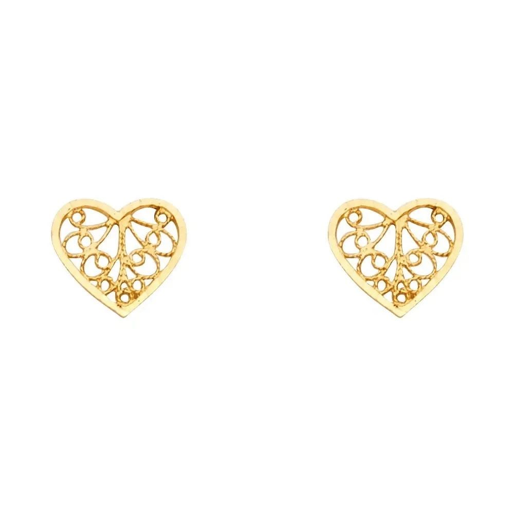 NEW 14K YELLOW GOLD SMALL HEART POST EARRINGS: NEW 14K YELLOW GOLD SMALL HEART POST EARRINGS SMALL HEART POST EARRINGS NEW 14K YELLOW GOLD HEIGHT - 10 mm WIDTH - 10 mm Apx WEIGHT - 0.8 g