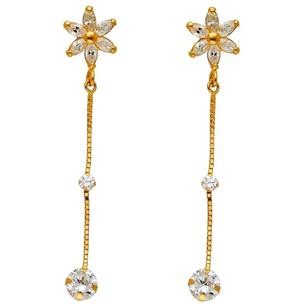 NEW 14K YELLOW GOLD DANGLE HUGGIES EARRINGS: NEW 14K YELLOW GOLD DANGLE HUGGIES EARRINGS DANGLE HUGGIES EARRINGS NEW 14K YELLOW GOLD HEIGHT - 30 mm WIDTH - 7 mm Apx WEIGHT - 0.9 g
