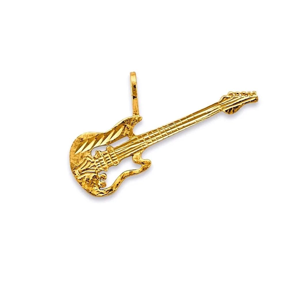 NEW 14K YELLOW GOLD GUITAR PENDANT (1 of 2)