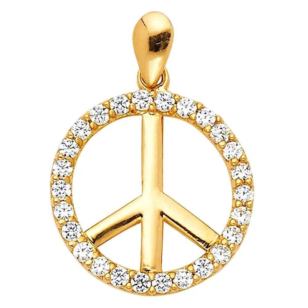 NEW 14K YELLOW GOLD PEACE PENDANT: NEW 14K YELLOW GOLD PEACE PENDANT PEACE PENDANT NEW 14K YELLOW GOLD Height : 15 mm Width : 15 mm Apx. WEIGHT : 1g
