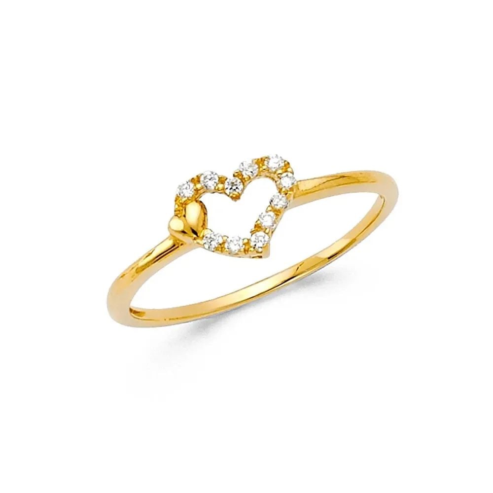 NEW 14K YELLOW GOLD HEART RING - SIZE 7: NEW 14K YELLOW GOLD HEART RING HEART RING NEW 14K YELLOW GOLD WIDTH: 8 mm Apx. WEIGHT: 1.2g