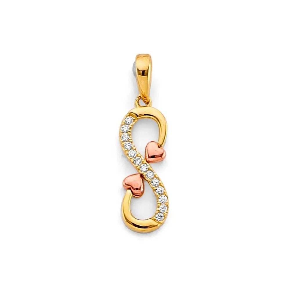 NEW 14K TWO TONE GOLD INFINITY HEART PENDANT (1 of 2)