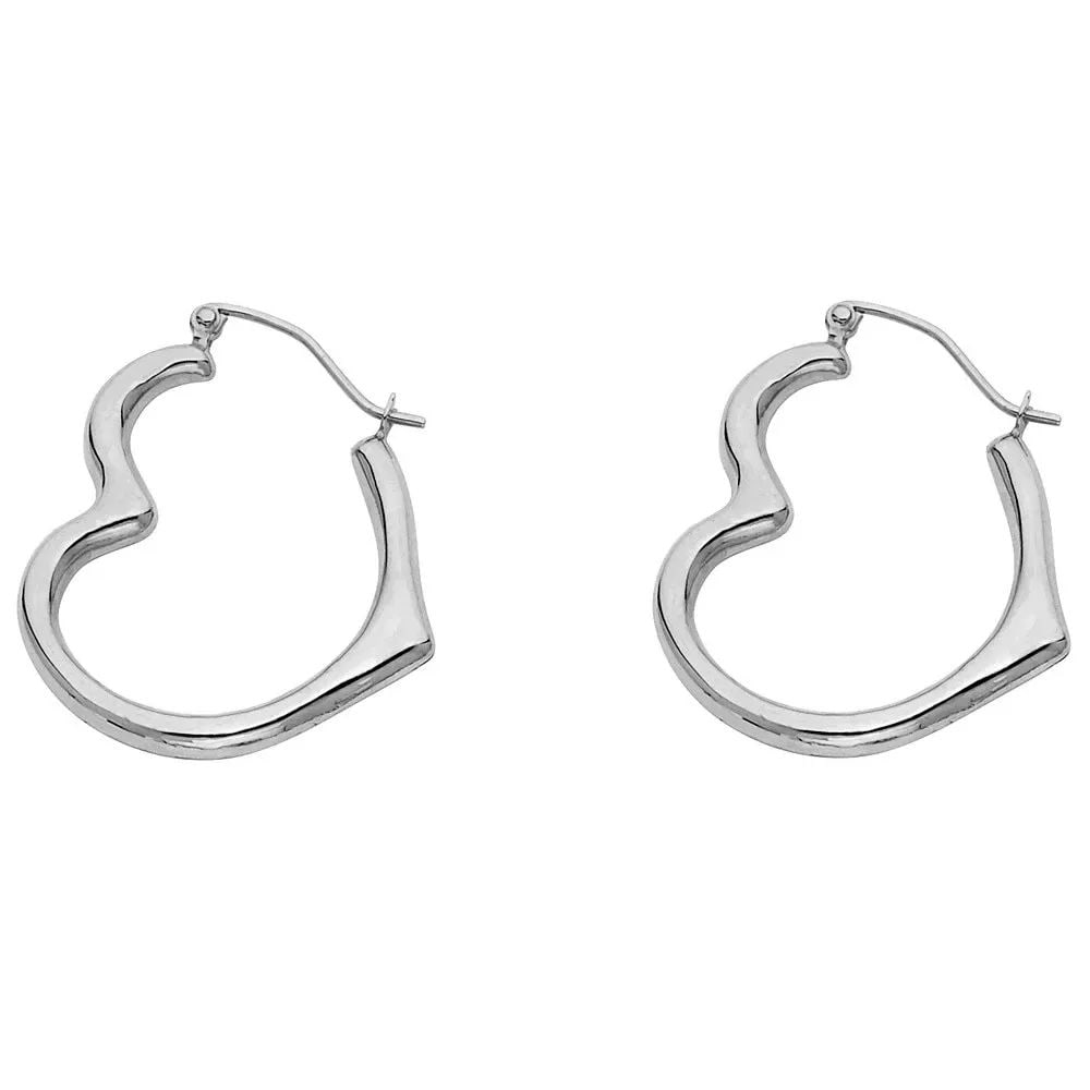 NEW 14K WHITE GOLD HOLLOW HEART EARRINGS (SML): NEW 14K WHITE GOLD HOLLOW HEART EARRINGS (SML) HOLLOW HEART EARRINGS (SML) NEW 14K WHITE GOLD Height : 20 mm Width : 20 mm Weight : 0.7g