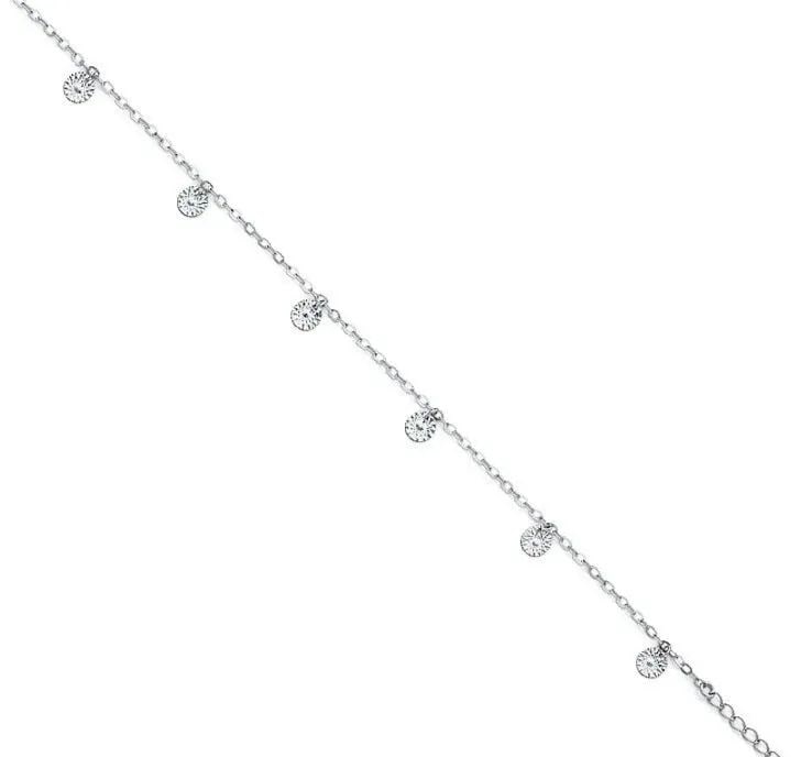 NEW 14K WHITE GOLD LIGHT CHARM BRACELET (1 of 2)