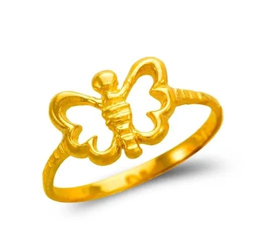 NEW 14K YELLOW GOLD KIDS BUTTERFLY RING (1 of 2)