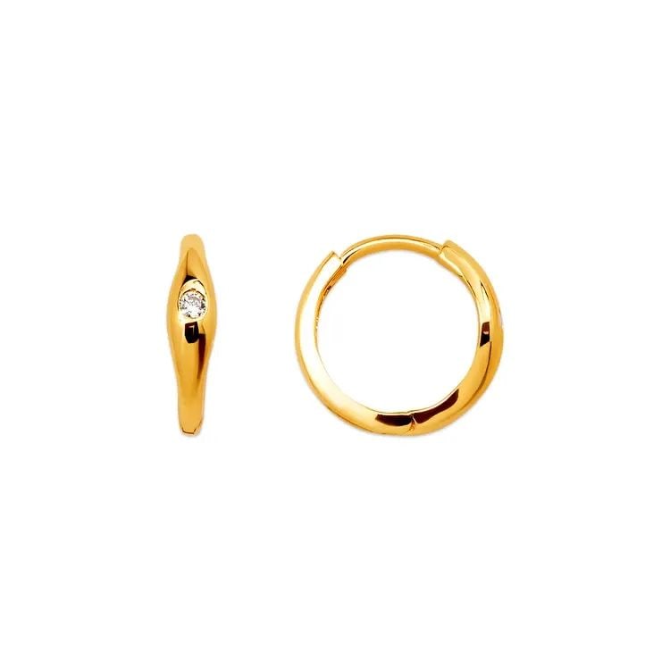 NEW 14K YELLOW GOLD FANCY HUGGIE EARRINGS: NEW 14K YELLOW GOLD FANCY HUGGIE EARRINGS FANCY HUGGIE EARRINGS NEW 14K YELLOW GOLD Width: Approx. 3x12mm Apx WEIGHT: 1g