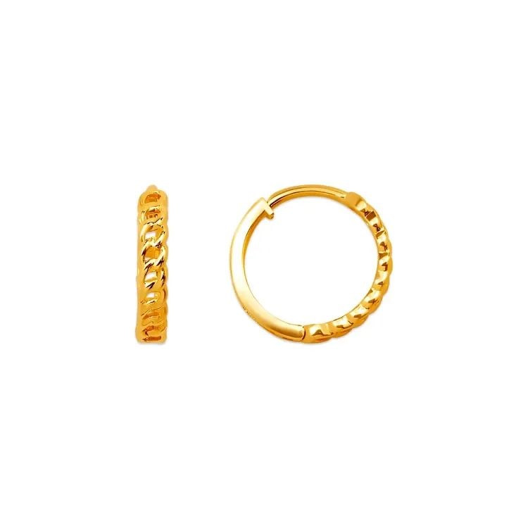 NEW 14K YELLOW GOLD FANCY HUGGIE EARRINGS: NEW 14K YELLOW GOLD FANCY HUGGIE EARRINGS FANCY HUGGIE EARRINGS NEW 14K YELLOW GOLD Width: Approx. 2x12mm Apx WEIGHT: 1g
