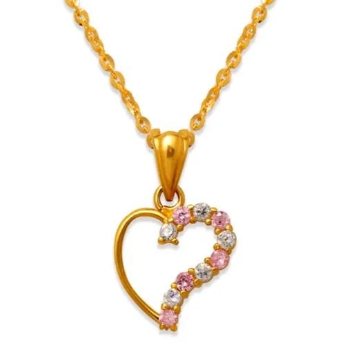 NEW 14K YELLOW GOLD HEART PINK PENDANT: NEW 14K YELLOW GOLD HEART PINK PENDANT HEART PINK PENDANT NEW 14K YELLOW GOLD Apx. WIDTH: 11x12mm Apx WEIGHT: 1.0g