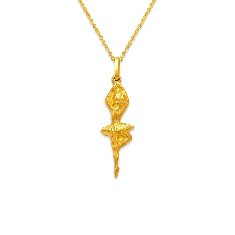 NEW 14K YELLOW GOLD BALLERINA CHARM PENDANT (1 of 2)