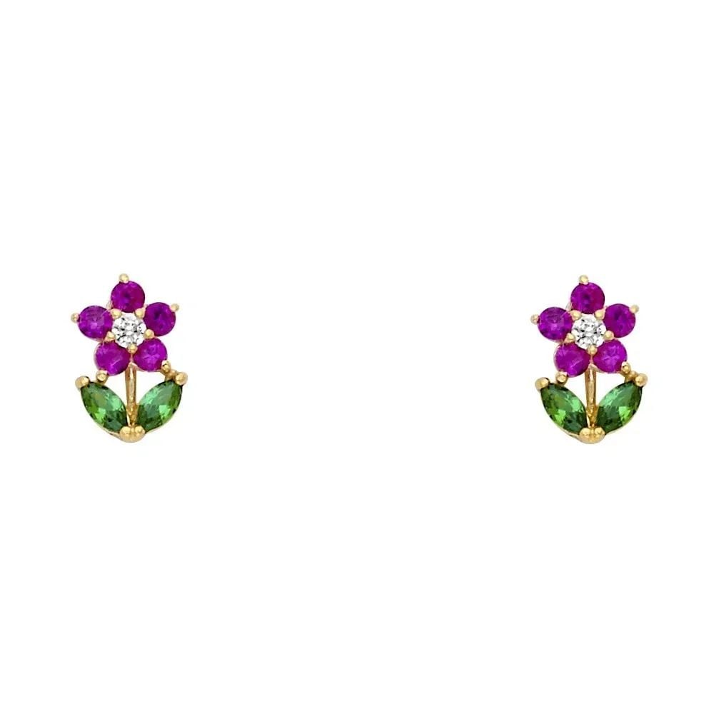NEW 14K YELLOW GOLD FLOWER STUD EARRINGS: NEW 14K YELLOW GOLD FLOWER STUD EARRINGS FLOWER STUD EARRINGS NEW 14K YELLOW GOLD