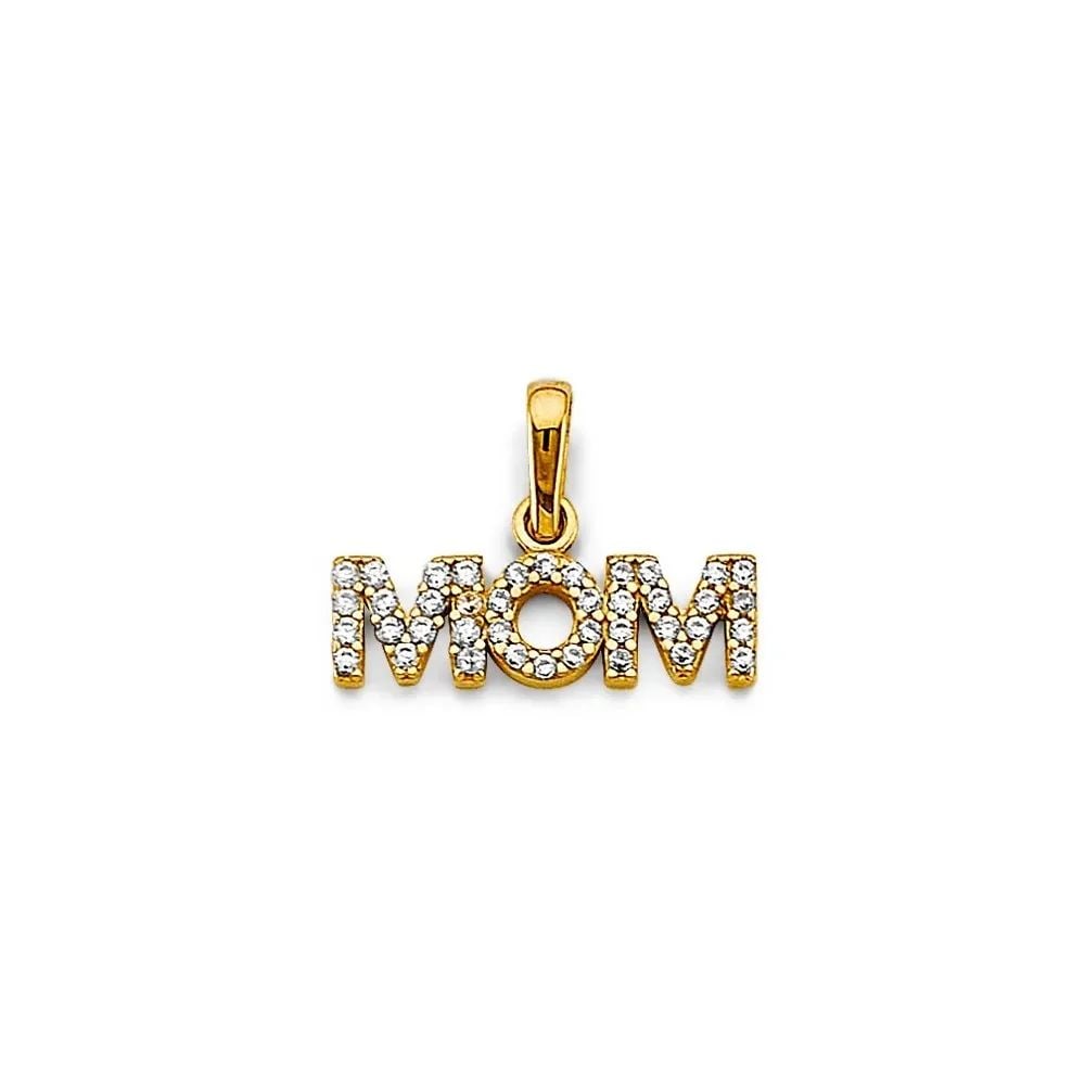 NEW 14K YELLOW GOLD MOM PENDANT (1 of 2)