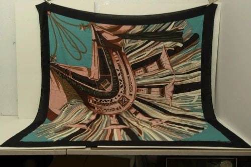 AUTHENTIC HERMES CASHMERE SHAWL 140CM CUIRS DU DESERT II NATIVE PERRIERE SCARF (1 of 2)
