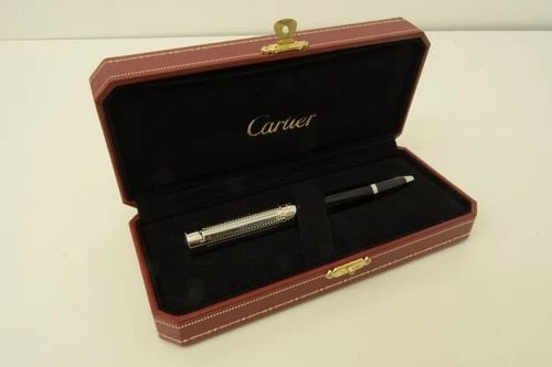 AUTHENTIC CARTIER BALLPOINT PEN BUMPY C DECOR SP ENAMEL OFFICE DESK COLLECTIBLE (1 of 2)