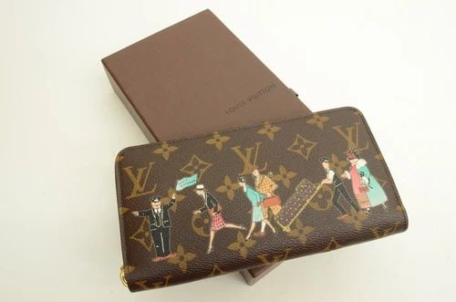 AUTHENTIC LOUIS VUITTON MONOGRAM CLUTCH WALLET ZIP LEATHER LUGGAGE PEOPLE PINK (1 of 2)