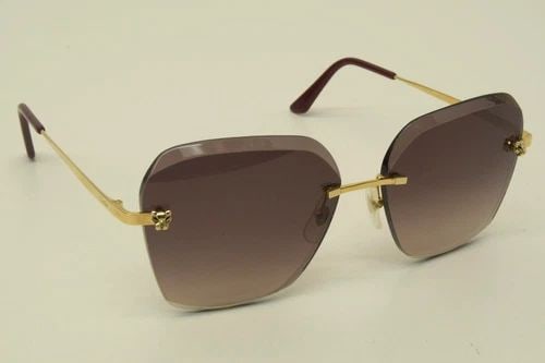 AUTHENTIC CARTIER PANTHERE SUNGLASSES 61 15 145 LARGE SQUARE ROSE TAPERED FRAMES (1 of 2)