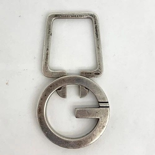 AUTHENTIC GUCCI G LOGO KEY RING 925 STERLING SILVER CHARM KEYCHAIN ACCESSORY (1 of 2)