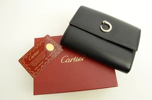 AUTHENTIC CARTIER PANTAIL LEATHER WALLET CLIP FOLD MULTI POCKET TRAVEL ORGANIZER (1 of 2)