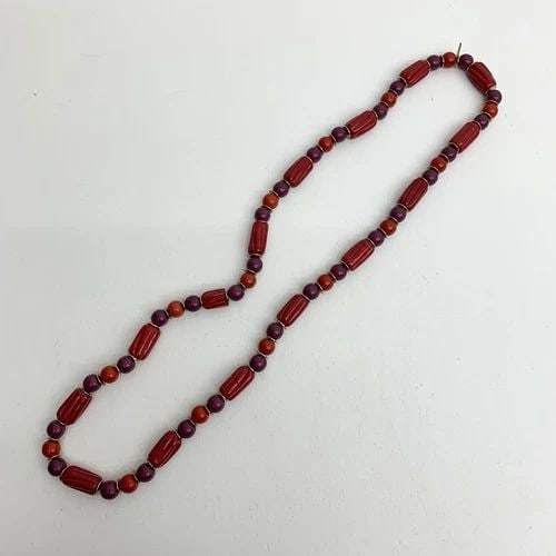 AUTHENTIC YVES SAINT LAURENT NECKLACE YSL CHARMS GP RED PURPLE ENAMEL JEWELRY (1 of 2)