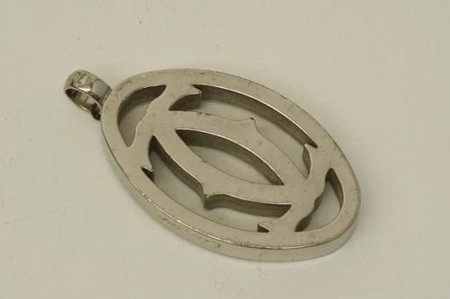 AUTHENTIC CARTIER DECOR LOGO CLASSIC SILVER KEYCHAIN ACCESSORY SWISS MADE CHARM (1 of 2)