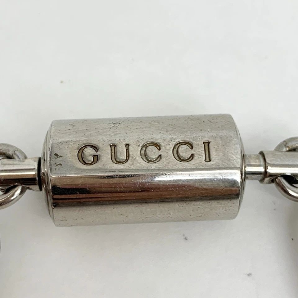 AUTHENTIC GUCCI TOGGLE CHARM SILVER PLATED KEYCHAIN TWO RING ACCESSORY - 2