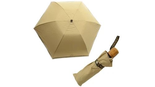AUTHENTIC FENDI VINTAGE LOGO UMBRELLA BEIGE SIGNATURE EMBLEM COMPACT TRAVEL (1 of 2)
