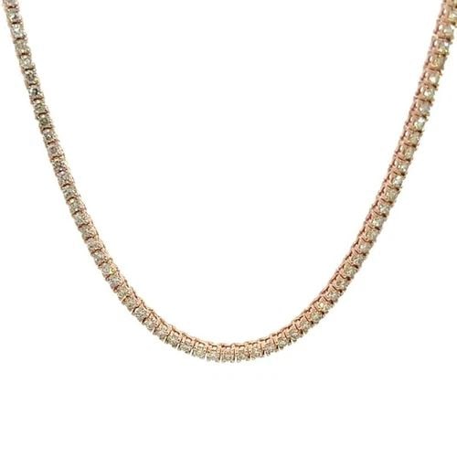 NEW 3.00CT DIAMOND 14K ROSE GOLD 2MM WIDE LINE TENNIS NECKLACE: NEW 3.00CT DIAMOND 14K ROSE GOLD 2MM WIDE LINE TENNIS NECKLACE This is a BRAND NEW elegant diamond necklace is crafted from 14k rose gold with a fine polished finish featuring a line tennis style with