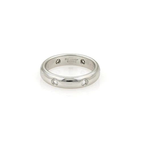 CARTIER STELLA GOLD RING DIAMOND 18K WHITE DOME BAND SIZE 48-US 4.5: CARTIER STELLA GOLD RING DIAMOND 18K WHITE DOME BAND SIZE 48-US 4.5 This is a lovey authentic ring by Cartier; it is well crafted from 18k white gold with a high polished finish from Cartier STELLA Co