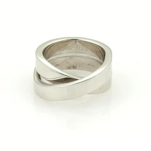 CARTIER NOUVELLE VAGUE GOLD RING 18K WHITE CROSSOVER STYLE SIZE 4.5: CARTIER NOUVELLE VAGUE GOLD RING 18K WHITE CROSSOVER STYLE SIZE 4.5 The Cartier Nouvelle Vague Gold Ring is a stylish and elegant piece of fine jewelry crafted from 18k white gold. This crossover band