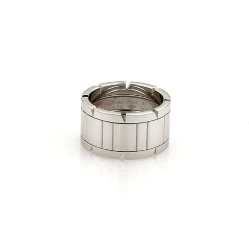 CARTIER TANK FRANCAISE GOLD RING 18K WHITE 11MM WIDE BAND SIZE 6.5: CARTIER TANK FRANCAISE GOLD RING 18K WHITE 11MM WIDE BAND SIZE 6.5 The Cartier Tank Francaise wide gold band is a luxurious and elegant piece of fine jewelry. Made from 18k white gold with an 11mm ban
