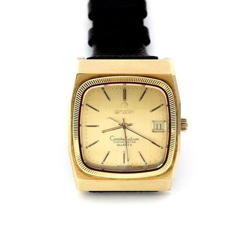 OMEGA CONSTELLATION STEEL MEN'S WATCH NEW LEATHER BAND QUARTZ: OMEGA CONSTELLATION STEEL MEN'S WATCH NEW LEATHER BAND QUARTZ Omega Constellation Steel Men's Watch New Leather Band Quartz Description This is an authentic beautiful collectible wrist watch by Omega 
