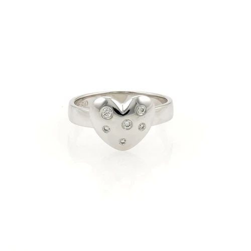 TIFFANY & CO. ETOILE HEART RING DIAMOND 18K WHITE GOLD (1 of 2)