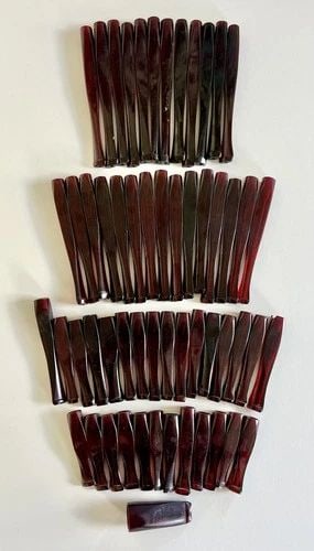 56 - VINTAGE ART DECO CHERRY AMBER BAKELITE CIGARETTE HOLDER LOT - (352.6 GRAMS) (1 of 1)