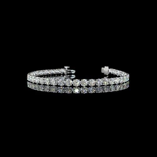LAB-GROWN 9.35 CARAT ROUND E-F-VS1 DIAMOND 14K WHITE GOLD TENNIS BRACELET: LAB-GROWN 9.35 CARAT ROUND E-F-VS1 DIAMOND 14K WHITE GOLD TENNIS BRACELET Title: High-quality Brand-New Echo Friendly Elegant Lab-Grown 9.35 Carat Round E-F-VS1 Diamond 14K White Gold Tennis Bracelet 