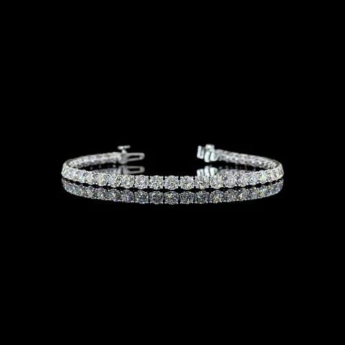 LAB-GROWN 8.35 CARAT ROUND E-F-VS1 DIAMOND 14K WHITE GOLD TENNIS BRACELET (1 of 2)