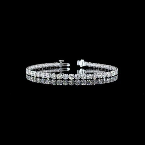 LAB-GROWN 8.32 CARAT ROUND E-F-VS1 DIAMOND 14K WHITE GOLD TENNIS BRACELET: LAB-GROWN 8.32 CARAT ROUND E-F-VS1 DIAMOND 14K WHITE GOLD TENNIS BRACELET Title: High-quality Brand-New Echo Friendly Elegant Lab-Grown 8.32 Carat Round E-F-VS1 Diamond 14K White Gold Tennis Bracelet 