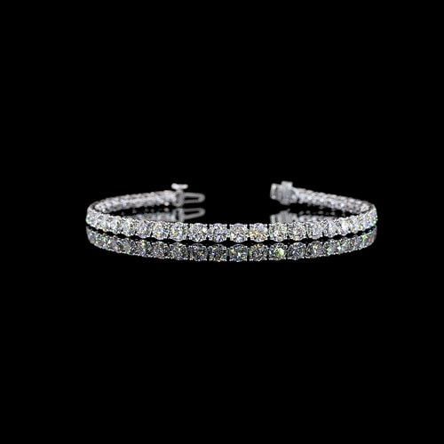 LAB-GROWN 8.26 CARAT ROUND E-F-VS2 DIAMOND 14K WHITE GOLD TENNIS BRACELET: LAB-GROWN 8.26 CARAT ROUND E-F-VS2 DIAMOND 14K WHITE GOLD TENNIS BRACELET Title: High-quality Brand-New Echo Friendly Elegant Lab-Grown 8.26 Carat Round E-F-VS2 Diamond 14K White Gold Tennis Bracelet 