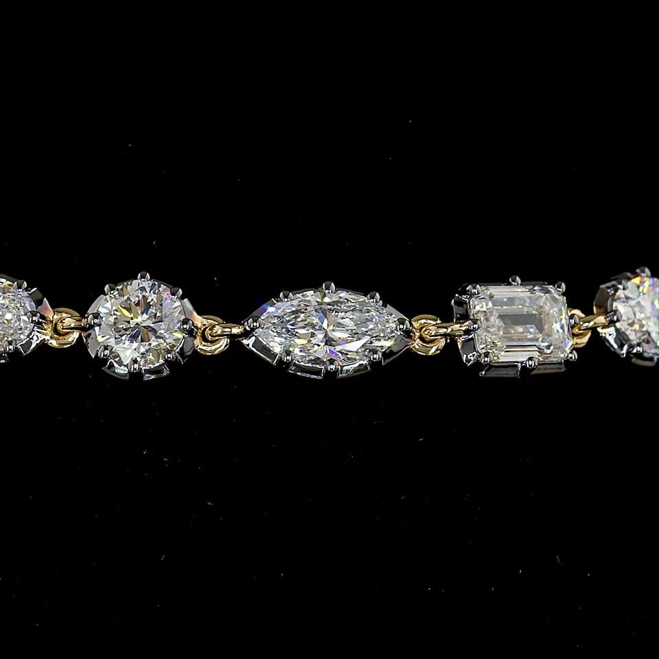 LAB-GROWN 5.45 CARAT MIX E-F-VS1 DIAMOND 14K YELLOW GOLD STATION BRACELET: LAB-GROWN 5.45 CARAT MIX E-F-VS1 DIAMOND 14K YELLOW GOLD STATION BRACELET $4,560.00 PRODUCT DESCRIPTION Title: High-quality Brand-New Echo Friendly Elegant Lab-Grown 5.45 Carat MIX E-F-VS1 Diamond 14K