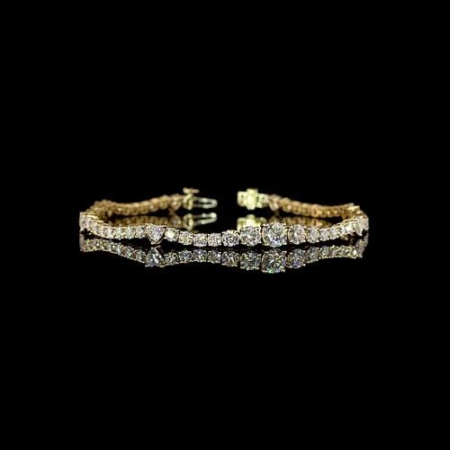 LAB-GROWN 5.78 CARAT ROUND E-F-VS1 DIAMOND 14K YELLOW GOLD TENNIS BRACELET: LAB-GROWN 5.78 CARAT ROUND E-F-VS1 DIAMOND 14K YELLOW GOLD TENNIS BRACELET Title: High-quality Brand-New Echo Friendly Elegant Lab-Grown 5.78 Carat Round E-F-VS1 Diamond 14K Yellow Gold Tennis Bracele