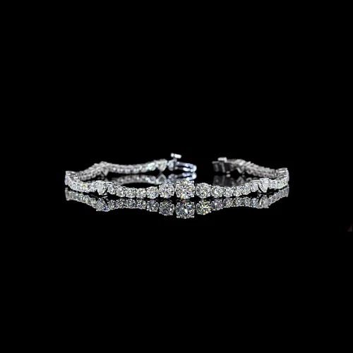 LAB-GROWN 5.7 CARAT ROUND E-F-VS1 DIAMOND 14K WHITE GOLD TENNIS BRACELET: LAB-GROWN 5.7 CARAT ROUND E-F-VS1 DIAMOND 14K WHITE GOLD TENNIS BRACELET Title: High-quality Brand-New Echo Friendly Elegant Lab-Grown 5.7 Carat Round E-F-VS1 Diamond 14K White Gold Tennis Bracelet Vi