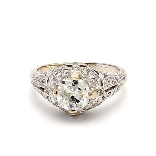 1.23 CARAT J-I1 DIAMOND 18K WHITE GOLD WEDDING RING ENGAGEMENT RING (1 of 2)
