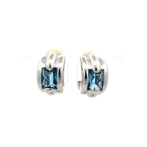 AUDEMARS PIGUET 4.00 CARAT EMERALD CUT 18 KARAT WHITE GOLD CLIP ON EARRINGS (1 of 2)