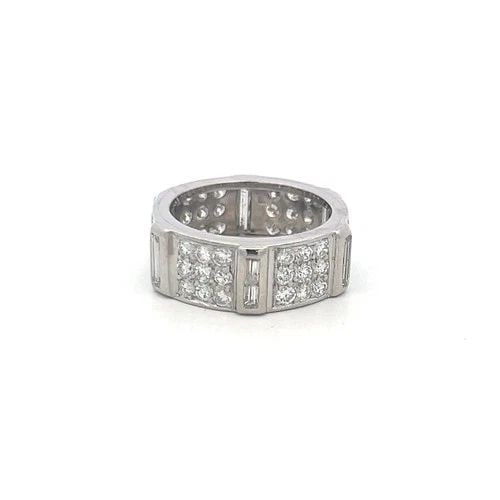 VINTAGE PLATINUM BAND RING WITH 1.8 CARAT H-VS DIAMOND BAND SIZE 7 (1 of 2)