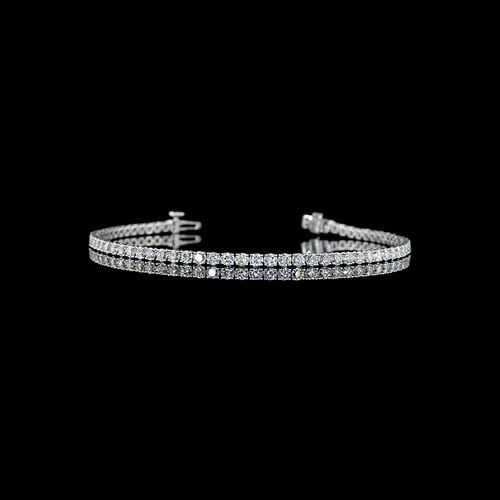 LAB-GROWN 4.95 CARAT ROUND E-F-VS DIAMOND 14K WHITE GOLD TENNIS BRACELET (1 of 2)