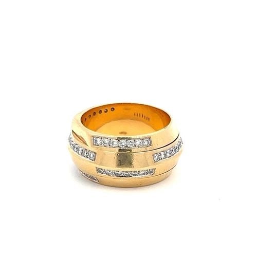 18K YELLOW GOLD BAND RING WITH 0.63 CARAT ROUND H-VS DIAMONDS SIZE 6.5 (1 of 2)
