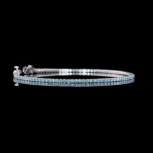 LAB-GROWN 1.61 CARAT ROUND FANCY VIVID BLUE-VS2 DIAMOND 14K WHITE GOLD TENNIS BR: LAB-GROWN 1.61 CARAT ROUND FANCY VIVID BLUE-VS2 DIAMOND 14K WHITE GOLD TENNIS BR PRODUCT DESCRIPTION Title: High-quality Brand-New Echo Friendly Elegant Lab-Grown 1.61 Carat Round Fancy Vivid Blue-VS2