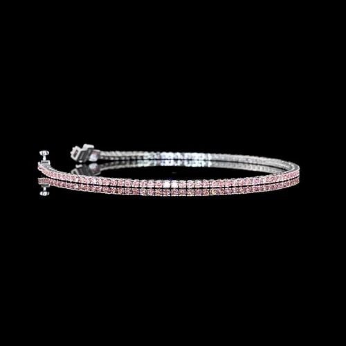 LAB-GROWN 1.53 CARAT ROUND FANCY VIVID PINK-VS2 DIAMOND 14K WHITE GOLD TENNIS BR: LAB-GROWN 1.53 CARAT ROUND FANCY VIVID PINK-VS2 DIAMOND 14K WHITE GOLD TENNIS BR PRODUCT DESCRIPTION Title: High-quality Brand-New Echo Friendly Elegant Lab-Grown 1.53 Carat Round Fancy Vivid Pink-VS2
