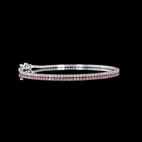LAB-GROWN 1.68 CARAT ROUND FANCY VIVID PINK-VS2 DIAMOND 14K WHITE GOLD TENNIS BR: LAB-GROWN 1.68 CARAT ROUND FANCY VIVID PINK-VS2 DIAMOND 14K WHITE GOLD TENNIS BR PRODUCT DESCRIPTION Title: High-quality Brand-New Echo Friendly Elegant Lab-Grown 1.68 Carat Round Fancy Vivid Pink-VS2