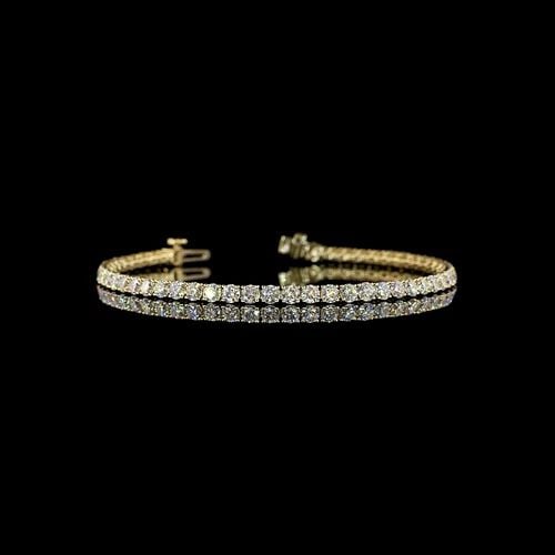 LAB-GROWN 5.36 CARAT ROUND E-F-VS2 DIAMOND 14K YELLOW GOLD TENNIS BRACELET: LAB-GROWN 5.36 CARAT ROUND E-F-VS2 DIAMOND 14K YELLOW GOLD TENNIS BRACELET Title: High-quality Brand-New Echo Friendly Elegant Lab-Grown 5.36 Carat Round E-F-VS2 Diamond 14K Yellow Gold Tennis Bracele