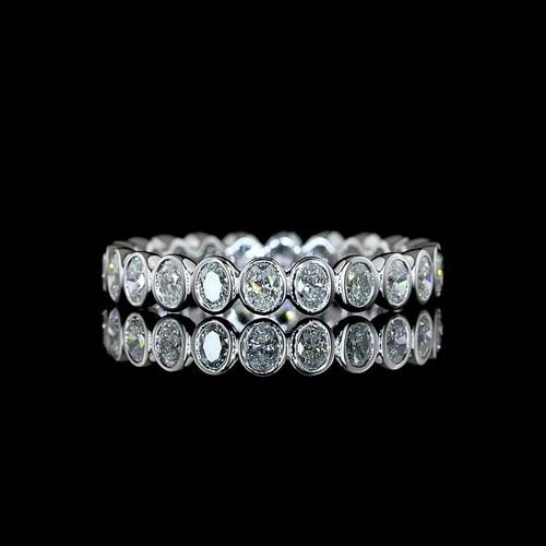 LAB-GROWN 1.1 CARAT OVAL E-F-VS+ DIAMOND 14K WHITE GOLD ETERNITY BAND: LAB-GROWN 1.1 CARAT OVAL E-F-VS+ DIAMOND 14K WHITE GOLD ETERNITY BAND Title: High-quality Brand-New Echo Friendly Elegant Lab-Grown 1.1 Carat Oval E-F-VS+ Diamond 14K White Gold Eternity Band Eternity